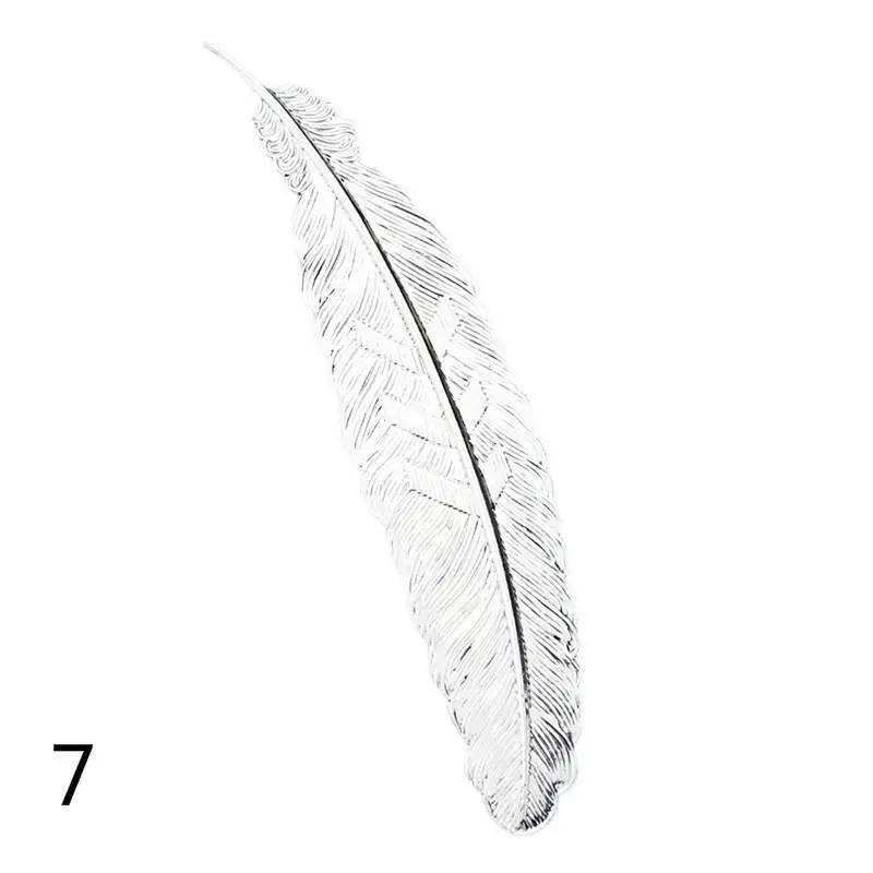 Creative metal feather bookmark Chinese vintage page cool book tag school offers party gifts.