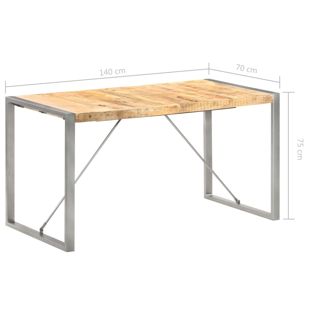 Dining Table 140 X 70 X 75 Cm Rough Mango Solid Wood