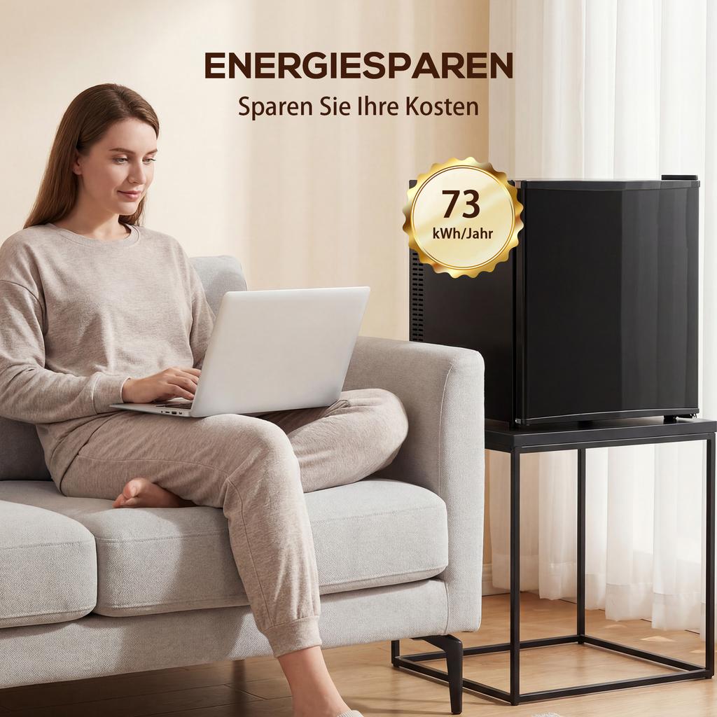 Mini Fridge 44L/46 Cans Small Refrigerator with Adjustable Thermostat 43 X 51 X 51.3 Cm, Black