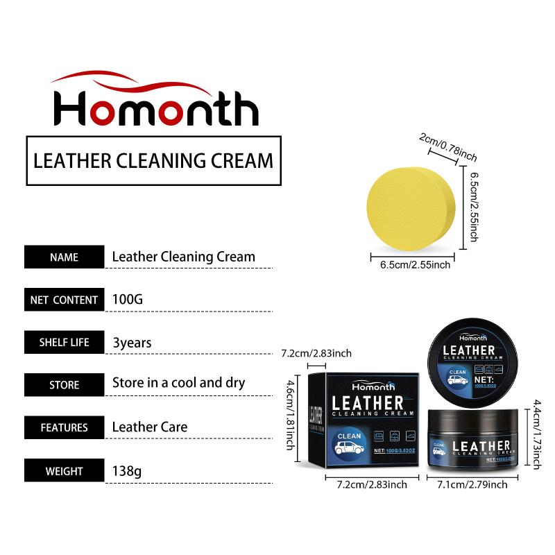 Car Leather Seat Refurbishing Cream Multifunctional Cleaner for Deep Nourishing Stain Removal and Polishing