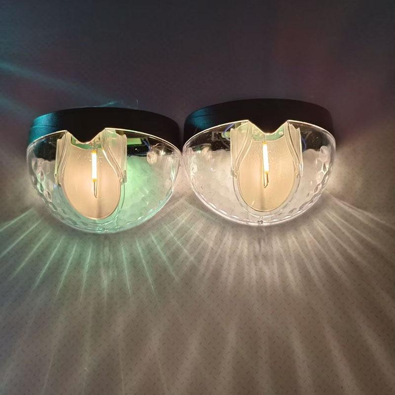 Solar Tungsten Filament Lamp, Courtyard Wall Lamp, Semi-circular Fence, Outdoor Garden Landscape Decoration, Night Light