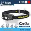 Mini USB Rechargeable Wearable Headlamp with Wave Induction for Night Fishing and Outdoor Patrols