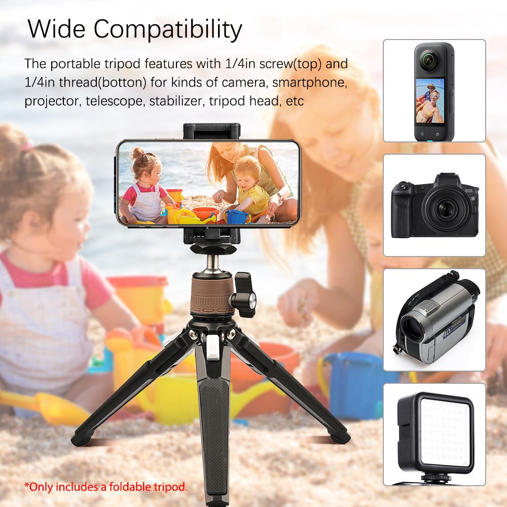 Portable Camera Stand Compact Tripod for Digital   Lightweight Tripod for Smartphone with Removable   Head 360 Degree   Height   f
