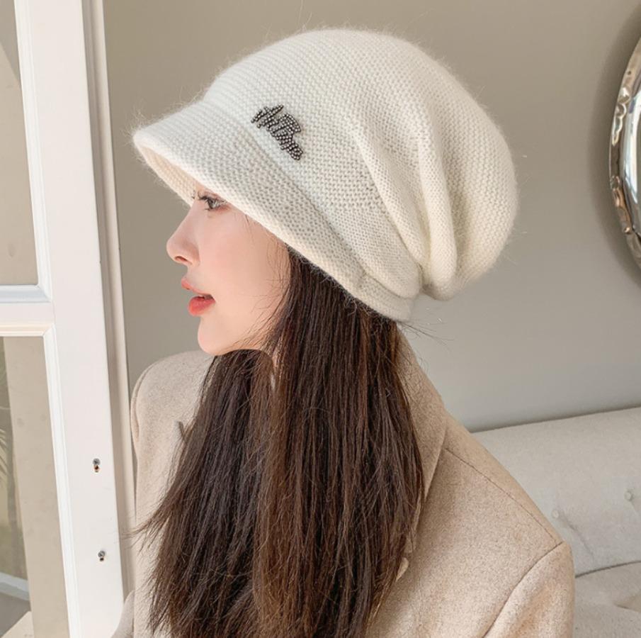 

Усовершенствованная ароматная жемчужная кроличья меховая шапка-пуловер, детская элегантная зимняя универсальная толстая вязаная шапка One size