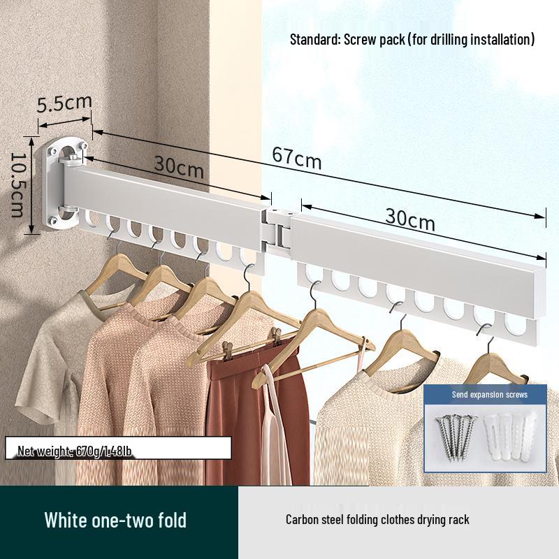 Retractable Aluminum Clothes Drying Rack for Windows and Balconies