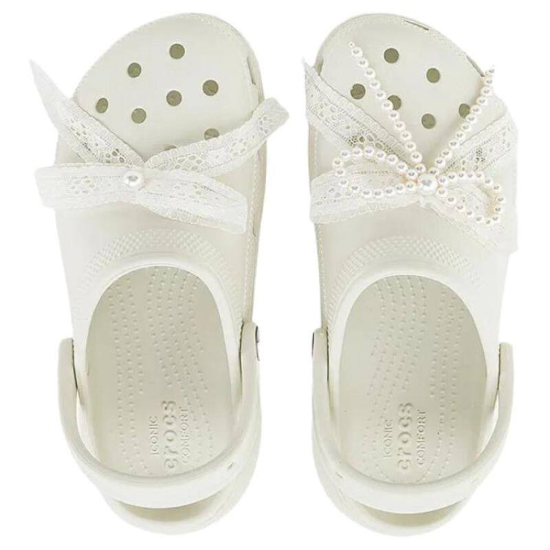 Crocs Pearl Lace Cloud Hole Shoes Women's White