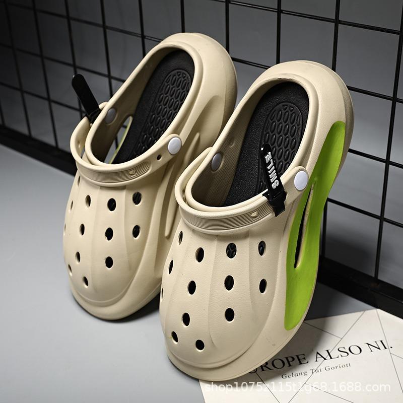 Summer New Men's Hole Shoes Fashion Bag Head Shoes Outdoor Non-slip Wear-resistant Soft-soled Sandals