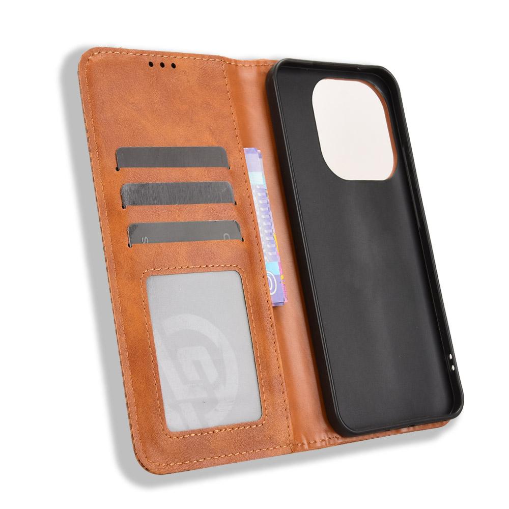 For Xiaomi 15T Leather Case Wallet Stand Retro Texture Phone Cover