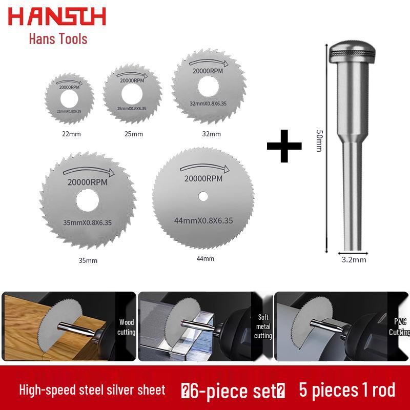 Hochgeschwindigkeitsstahl-Kreissägeblatt-Set für Holzbearbeitung und Metall-/PVC-Schnitt