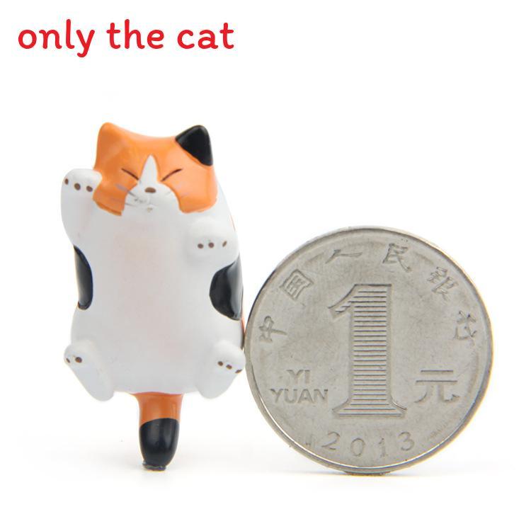 Niedliches Cartoon Schlafendes Dickes Katze Mini Modell Ornamente Set Dekoration Zubehör Für Küchenorganisator Und Geschenk