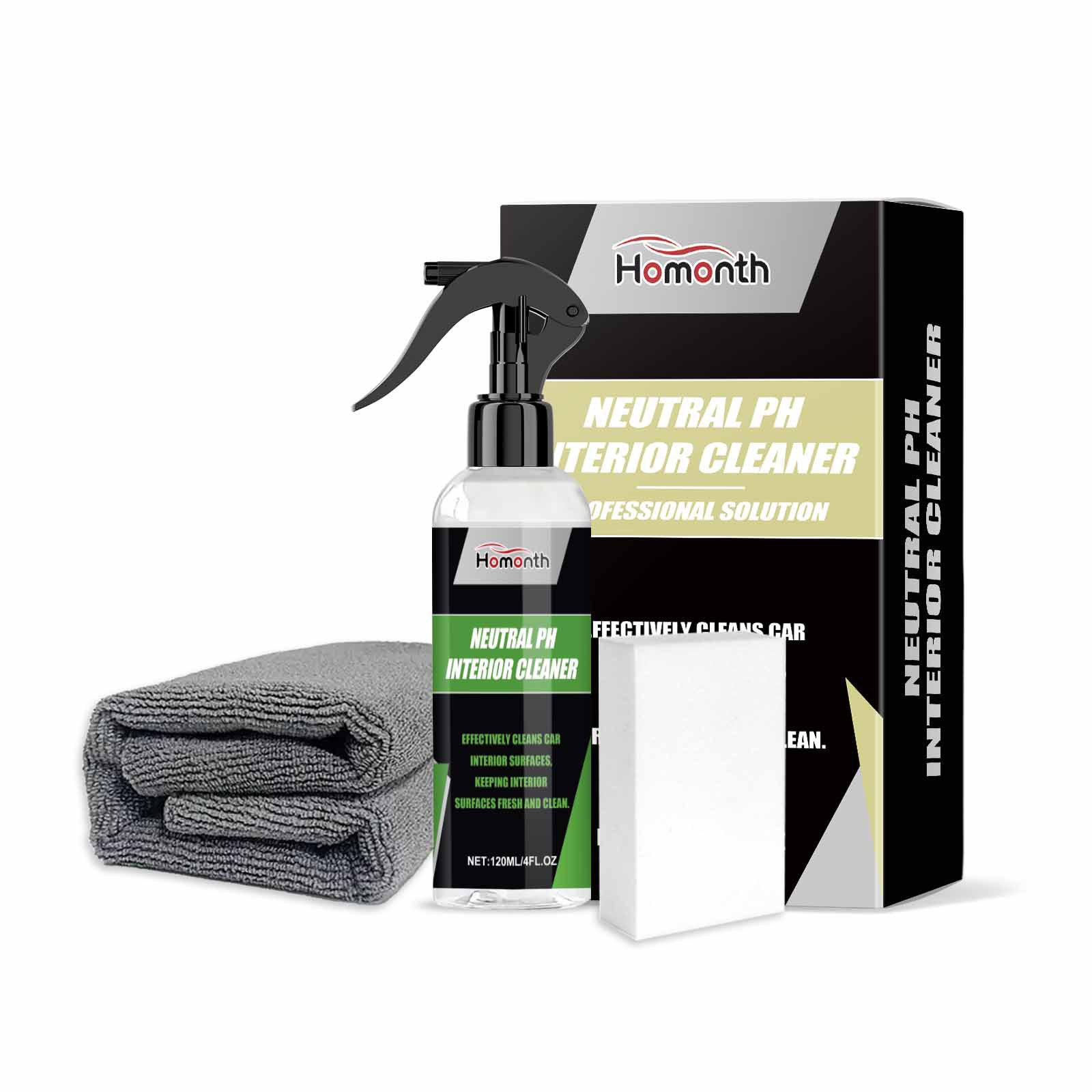 HOMONTH Car Interior Cleaning & Protection Kit - Dustproof, Stain Resistant, Enhances Brightness, Preserves Color.