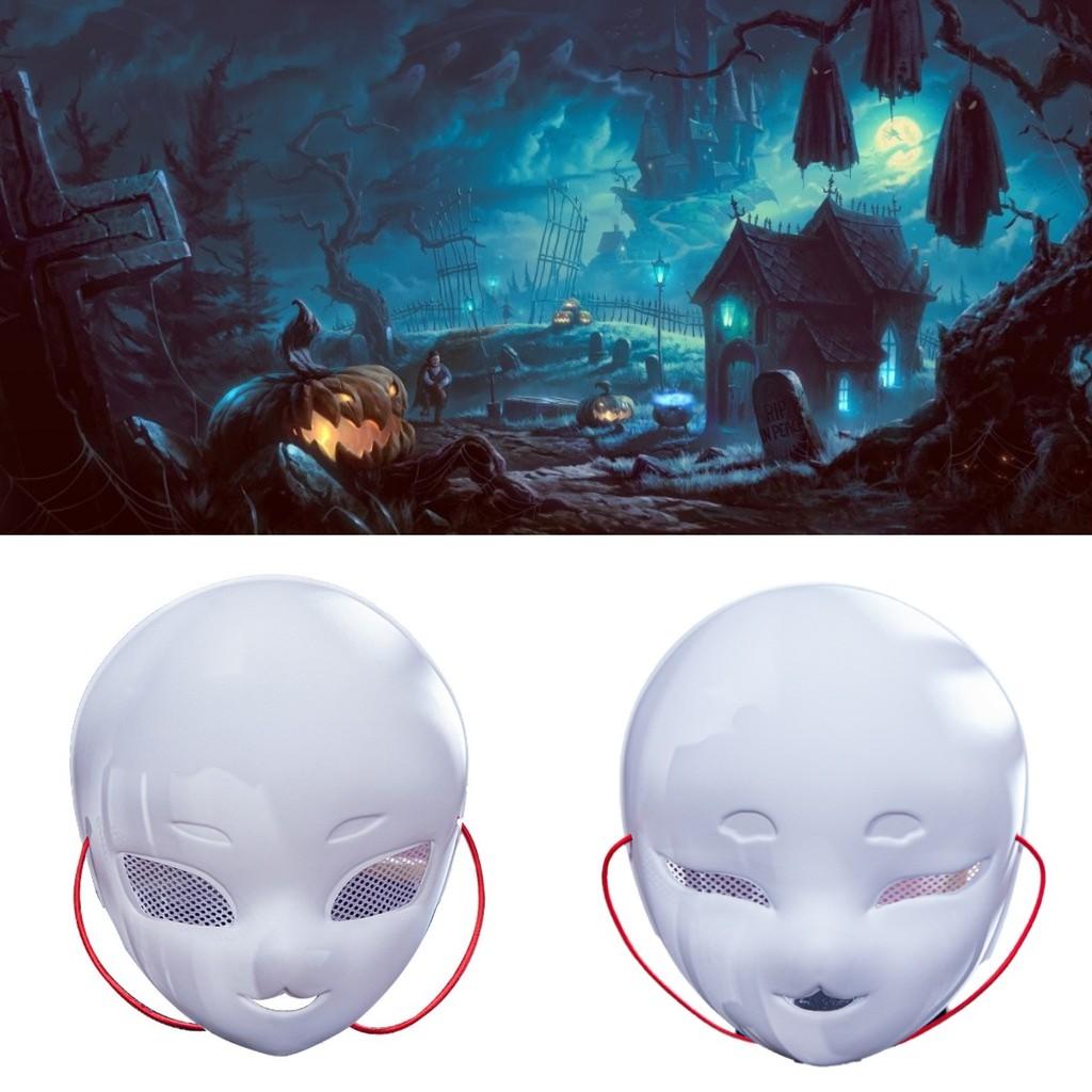 Adorable White Fox Face Mask For Kids Featuring Mesh Design And Handcrafted Detail