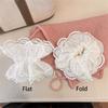 1 Stück Spitzen-Scrunchies Extra Große Größe Doppellagig Weiße Farbe Haargummi Süß Elegant Elastisches Haarband Damen Haar-Accessoires