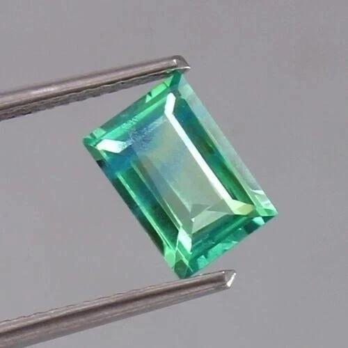 Certified Natural Bi-Color Parti Sapphire Emerald Cut 10+ Ct VVS Loose Gemstone