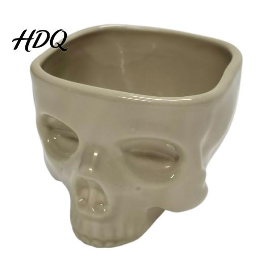 Spooky Home Decor 300/500ML Gothic Skull Bowl Ceramic Shaped Bowl for Cereal Pasta Functional Art Ice Cream Halloween Tabletop Skeleton Head Candy
