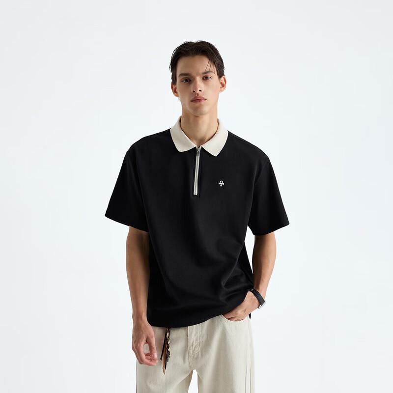 CHINISM Men s Embroidered Half-Zip Polo Shirt 2XL