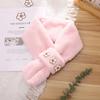 Stylish and simple plush warm scarf Jishu niche flower print cold-proof cross neck protection scarf
