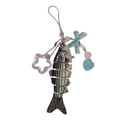 Schöner Schmuck Acryl Fisch Stern Schlüsselanhänger Lanyard Angelköder Schlüsselanhänger Angelgeschenke für Männer