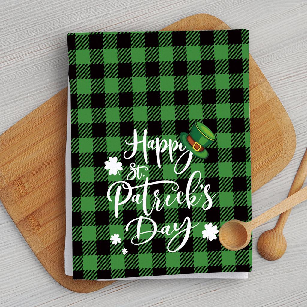 Kitchen Towels Dishcloths St Patrick's Day Absorbent Dishwashing Towels