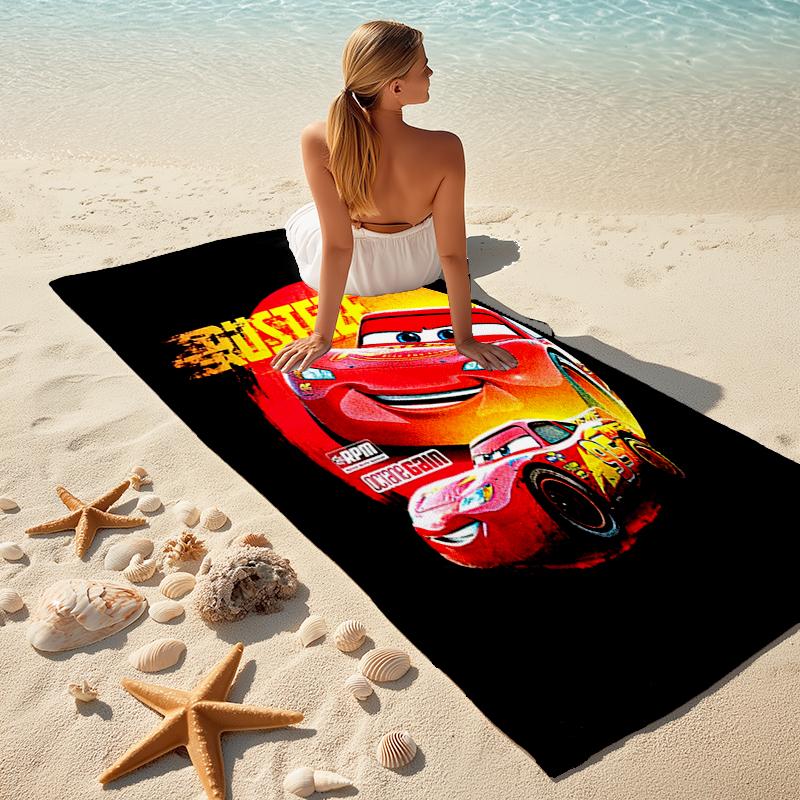 Lightning McQueen Beach Towel Outdoor Camping Beach Towel for Vacation Swim Outdoor Pool Absorbent Bath Towel