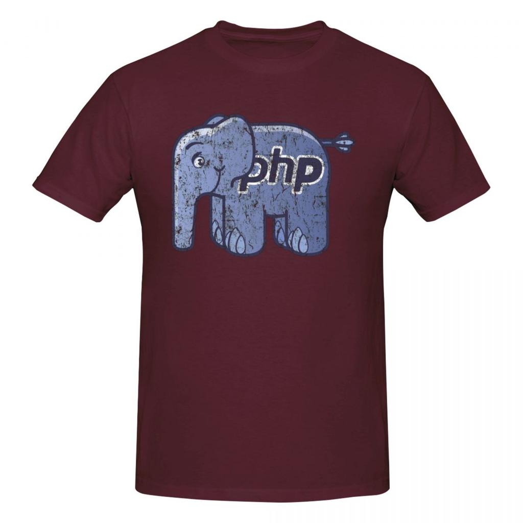 Unisex Vintage PHP ElePHPant Logo Funny Programmer T Shirt Streetwear Oversized Oneck Cotton Short Sleeve Custom T Shirts For Unisex