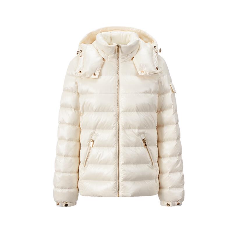 GIOVANNI VALENTINO Women's Hooded White Duck Down Jacket