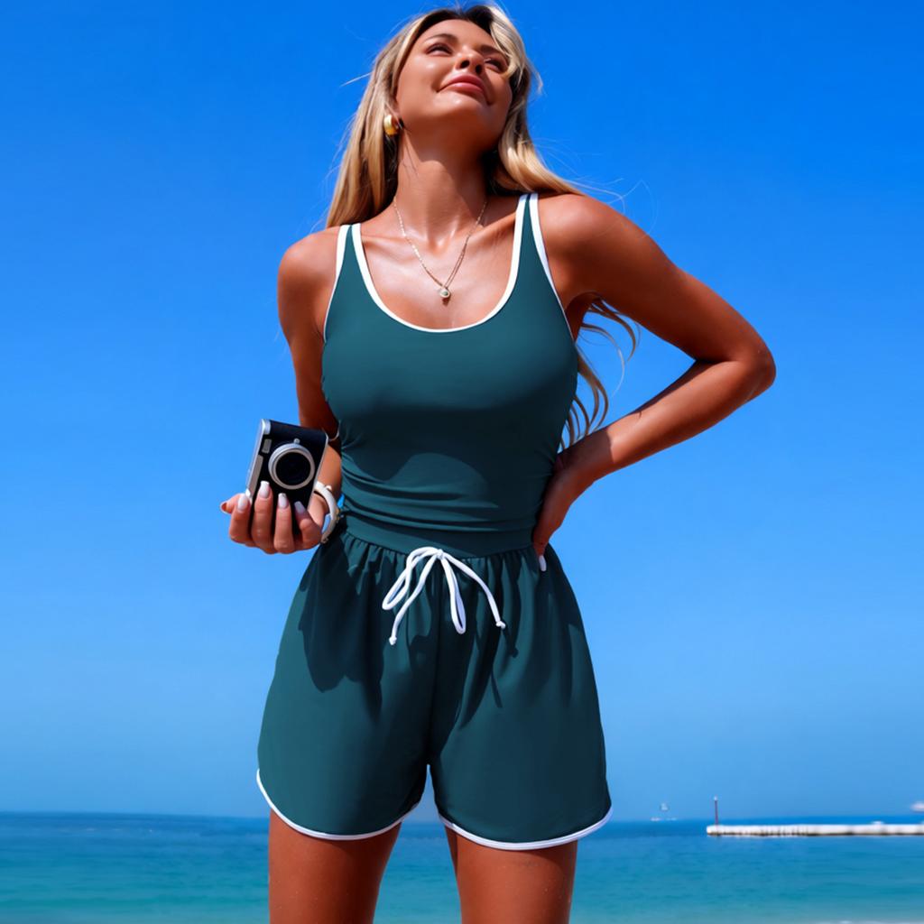 Women's One-Piece Swimsuit — New Arrival: Solid-Color, Sporty, and Modest Style (Bestselling Swimwear) 0811