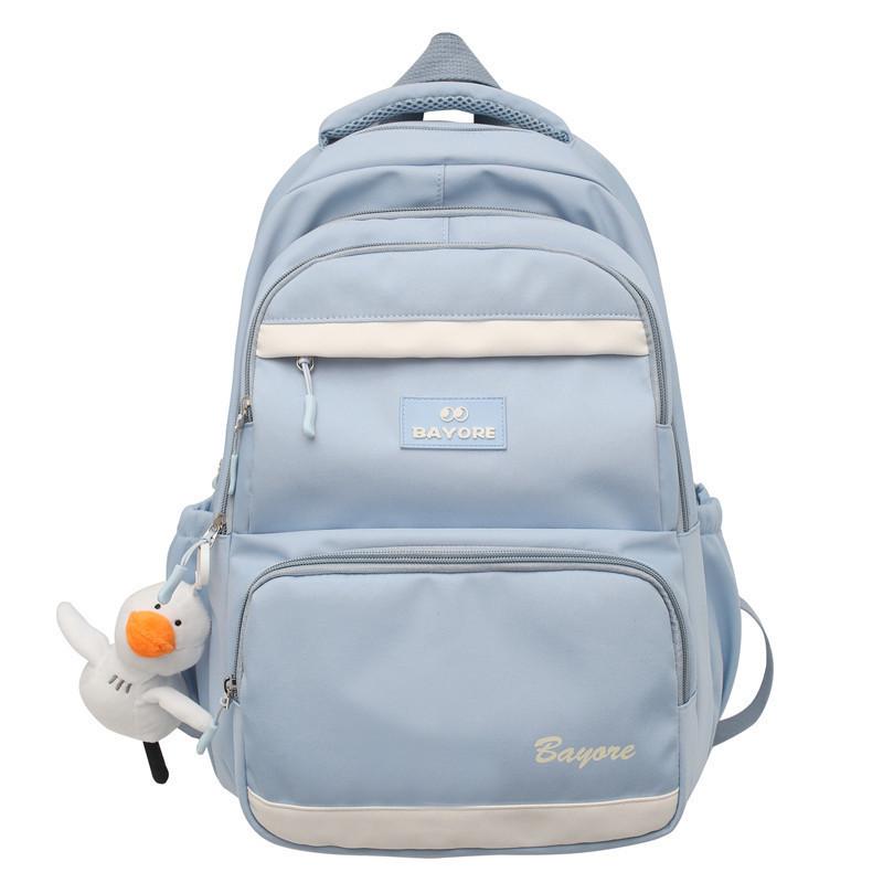 Letter Bayore Pattern Backpack Multi Compartment Ergonomic Casual Schoolbag