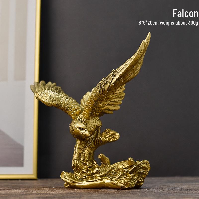 American Grand Exhibition Eagle Resin Figurine - Majestic Male Eagle Decor for Home, Office, or Wine Cabinet.