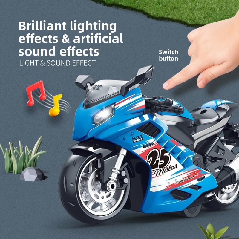 Childrens Inertia Motorbike Toy With Sound Light Effects For Kids Age 3 And Up