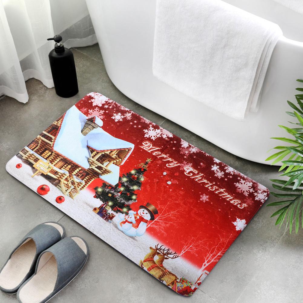 50x80cm Christmas Themed Pattern Soft Nonslip Living Room Floor Mat Carpet Home Decor