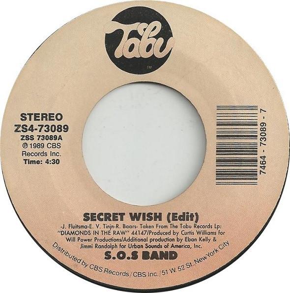 

7-дюймовая пластинка S.O.S. ГРУППА - Secret Wish ZS473089 Tabu Records 1989 США Соул/Фанк Б/У