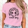 (Premium T-shirt)Hot Make Everyday Earth Day Letter Printing T-Shirt Women Fashion Short Sleeve Street Casual Personality Tops