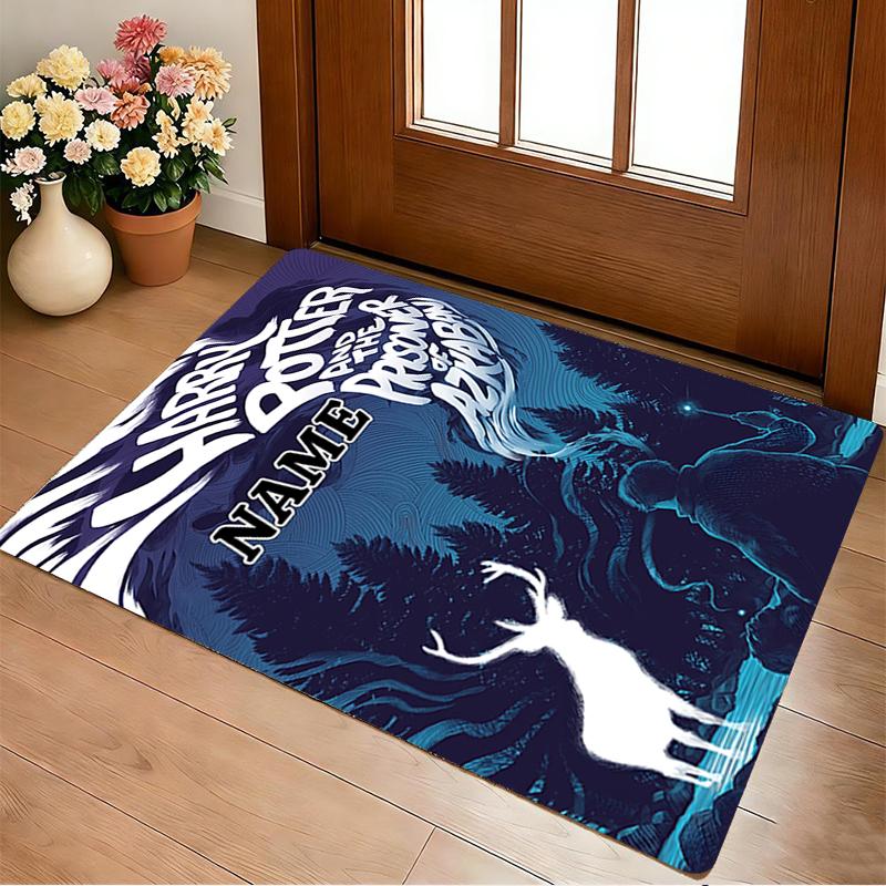 Custom Name Castle Night Living Room Non-Slip Area Rug Soft Carpet for Bedroom Kids Playroom Sofa Office Home Decor Doormat