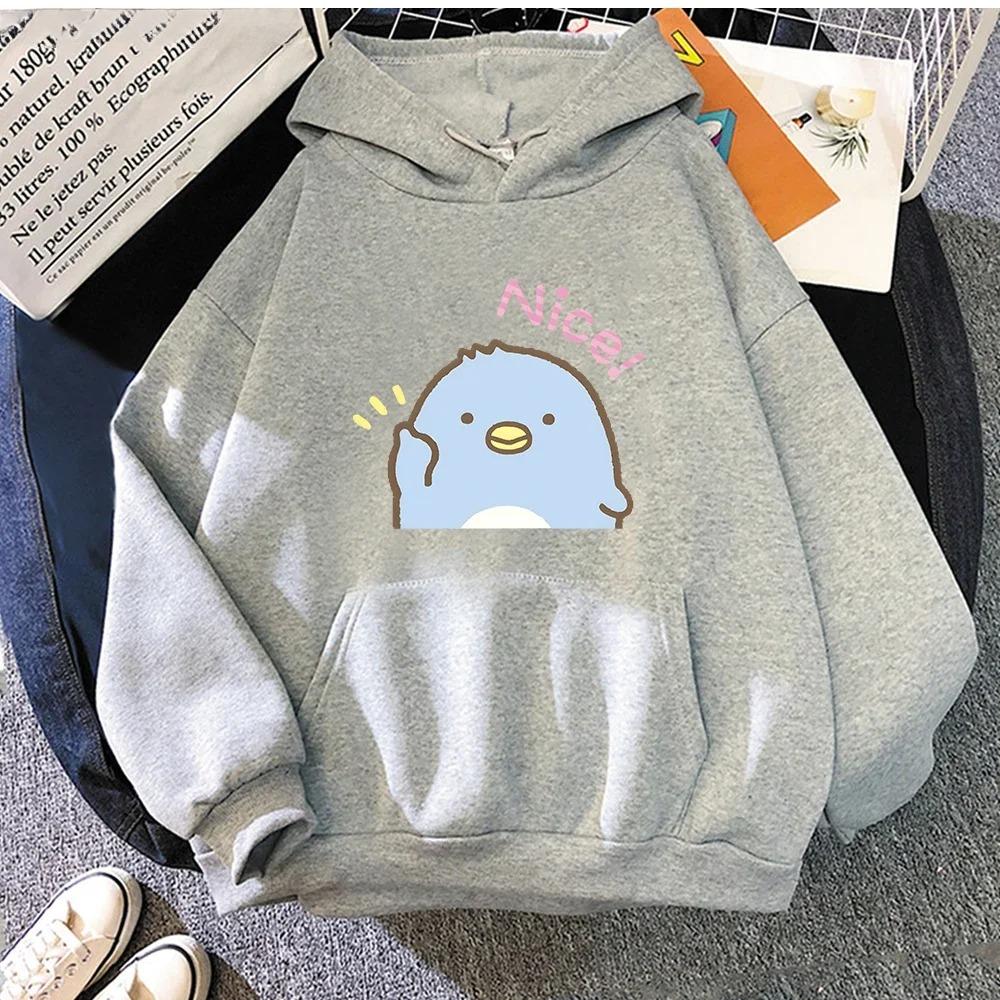 Penguin Cute Graphic Printed Hoodie Sweatshirt Autumn Winter Clothes Women Y2k Kawaii Pullover Women Casual Clothing