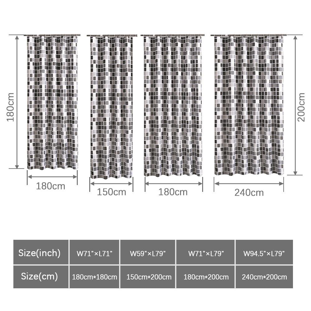 1pc Waterproof Shower Curtain Geometric Printed Bath Curtains Mosaic Pattern Polyester Cloth