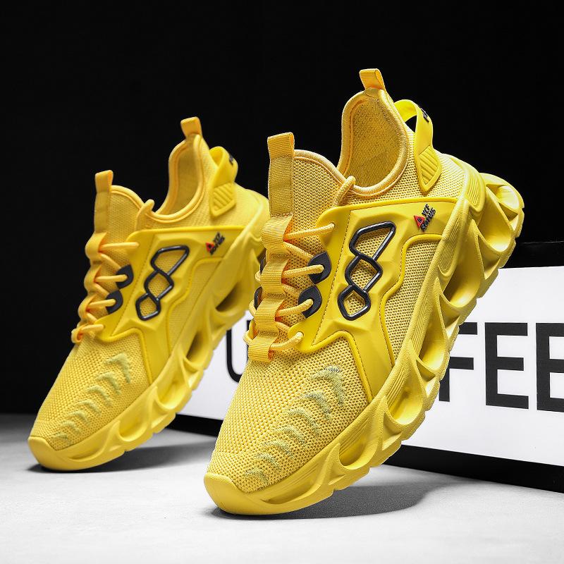 

2025 новая мужская обувь легкая обувь из летучего трикотажа большой размер спортивная обувь мужская дышащая повседневная обувь модные кроссовки обувь Jinjiang 46 жёлтый