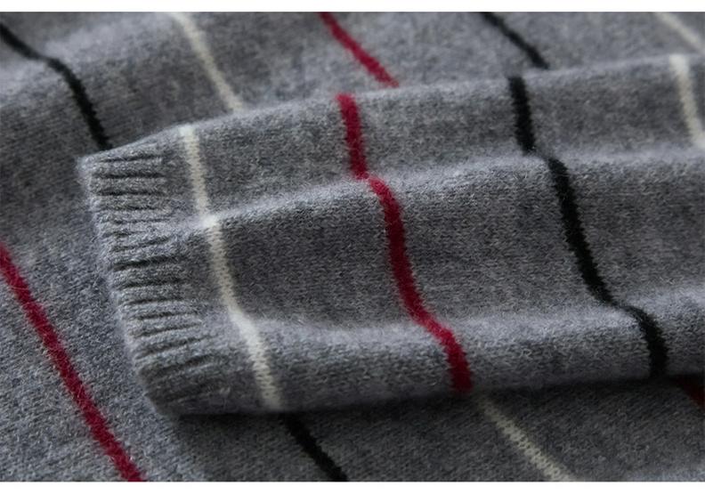 100% Cashmere Women's Color Block Stripe Round Neck Sweater - Autumn/Winter Loose Fit Retro Knitwear Top