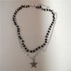 Personalized Punk Star Heart Cross Chain Double Layer Necklace For Men Women Y2K Fashion Trend Rock Party Grunge EMO Accessories