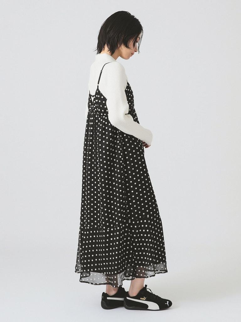 Ray Beams Women's Floral Embroidered Cami Dress, Black 0