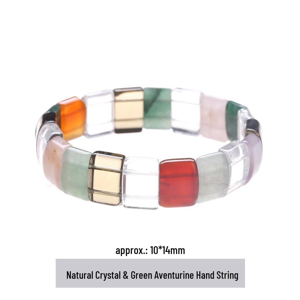 Jingde Women's Amethyst Rose Quartz Crystal Bracelet - Simple Single Circle Design