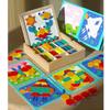 Kids Magnetic Wooden Puzzle Board Geometric Building Blocks Cognitive Skills