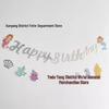 Underwater Mermaid Birthday Party Decoration Set: Pull Flags & Hanging Spirals for Girls
