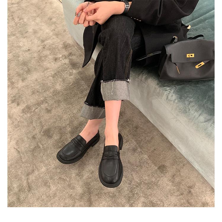 Leather Version Loafers Children's 2025 New Platform Small Leather Shoes Spring and Autumn Thick Heel British Style Shilin Women's Shoes