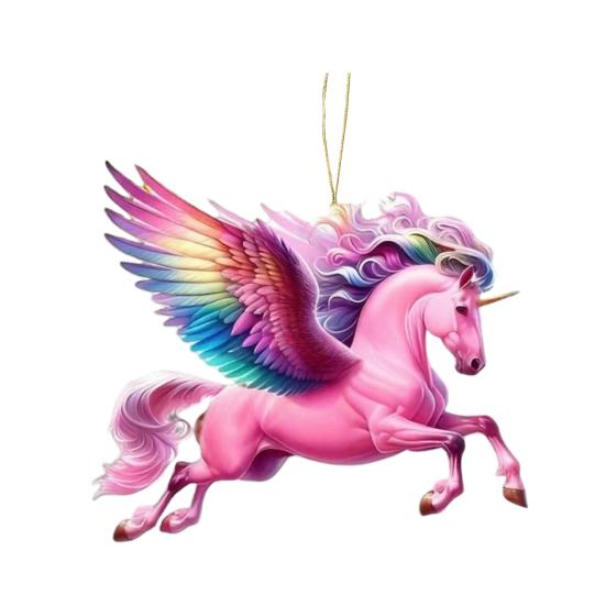 Horse Pendant 2D Acrylic Realistic Horse Decoration Christmas Ornament with Hanging Loop Equestrian Lovers Holiday Decor