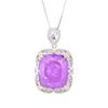 Jewelry Copper Bottom Gold-Plated Simulation Violet Heavy Industry Luxury Inlaid Square 20 * 23 Pendant Necklace