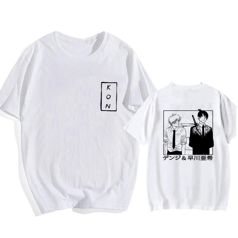 Black White Tshirt Makima Harajuku Graphic Tees Clothing Chainsaw T Shirt Japanese Anime Aesthetic Clothes Harajuku Streetwear