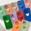 Korea 3D Cartoon Love Heart Soft Phone Case For iPhone 15 14 13 12 Pro Max 11 XS XR 7 Plus Lens Protection Luxury Silicone Cover