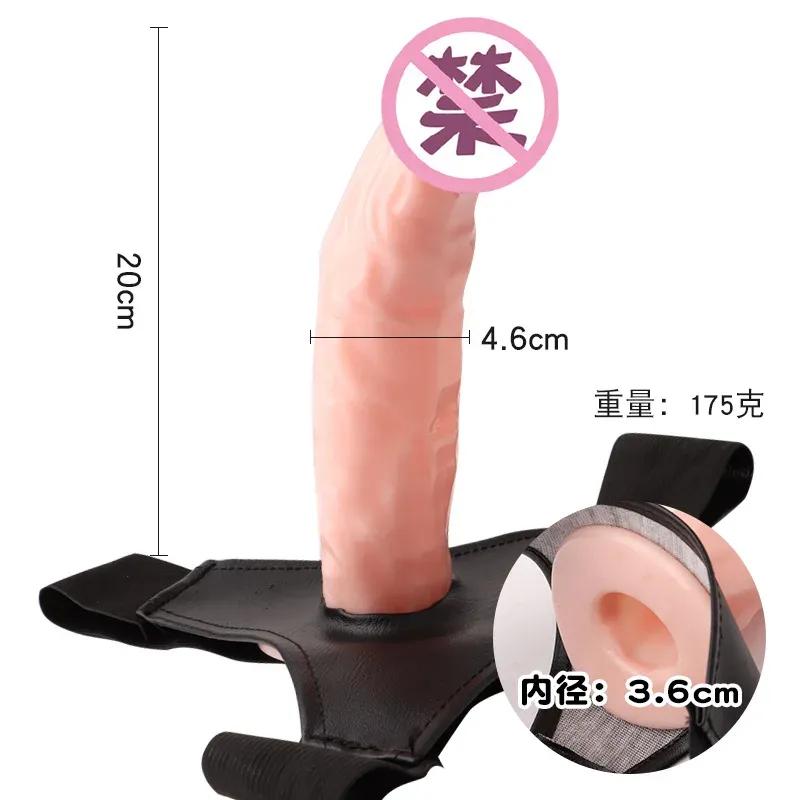 Männer Strap On Dildo Höschen Tragbare Hohl Penis Verlängern Hülse Strapon Dildo Hosen Harness Gürtel für Mann Sex Spielzeug Für frau