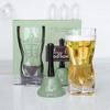 Charming 350ml Glass Beer Mug with Hand Bell Novelty Gift Set Humor Design Perfect for Women Beer Lovers Unique Drinkware